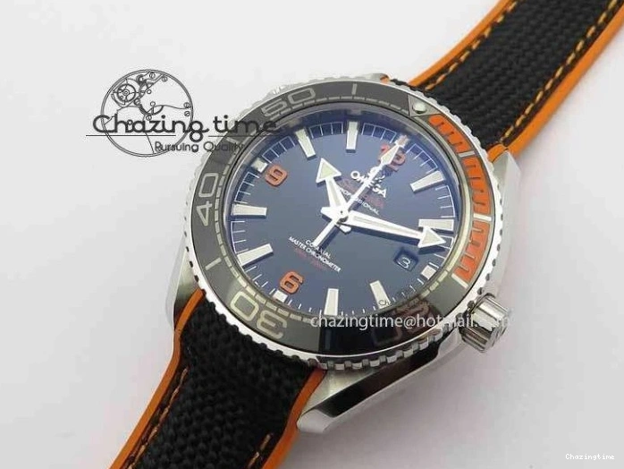 0417 Resilient Planet Ocean 2016 43.5mm SS OM 1:1 Best Edition Black Dial On Black Nylon Strap A 8167